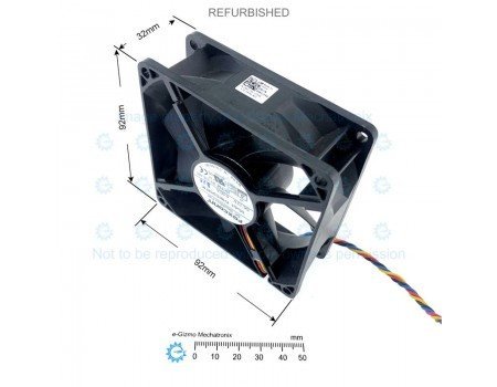 Foxconn  92x92mm 12VDC 0.6A 4000RPM Fan 4-wires Speed Out & PWM In PV903212PSPF