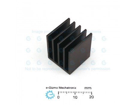 EHS-86a Extruded Aluminum Heatsink Black Anodized 19.2x19.2x23mm w/ Thermal Tape