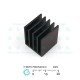 EHS-86a Extruded Aluminum Heatsink Black Anodized 19.2x19.2x23mm w/ Thermal Tape