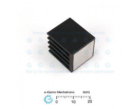 EHS-86a Extruded Aluminum Heatsink Black Anodized 19.2x19.2x23mm w/ Thermal Tape