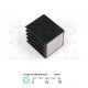 EHS-86a Extruded Aluminum Heatsink Black Anodized 19.2x19.2x23mm w/ Thermal Tape