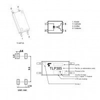 Toshiba TLP385-GR Transistor Output Optocoupler TLP385GR High Isolation