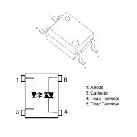 Toshiba TLP265J Triac Output Optocoupler 600V 70mA SO-6