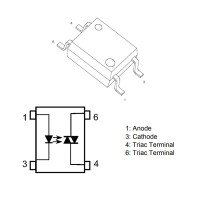 Toshiba TLP265J Triac Output Optocoupler 600V 70mA SO-6 Toshiba TLP265J Triac Output Optocoupler 600V 70mA SO-6