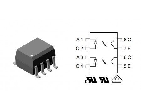 ILD206T Dual Channel Optocoupler Transistor Output AMD SOIC-8 ILD206T Dual Channel Optocoupler Transistor Output AMD SOIC-8