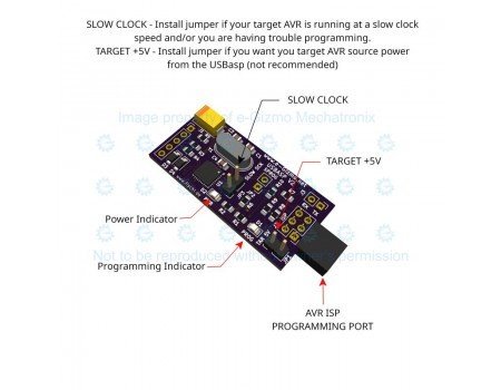 e-Gizmo USBASP AVR Programming Tool with 6-pin ISP Interface USB C