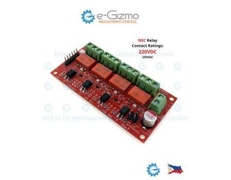 4-Channel 5V 2A Relay Module with High DC Voltage 220VDC Contact Rating