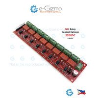 8-Channel 5V Relay Module with High DC Voltage 220VDC Contact Rating