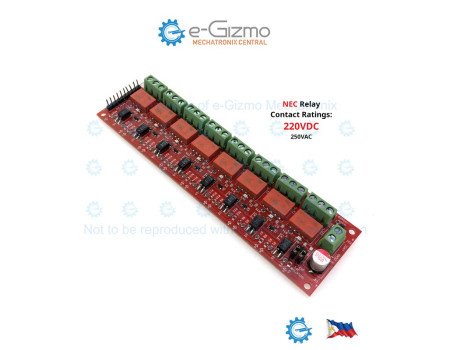 8-Channel 5V Relay Module with High DC Voltage 220VDC Contact Rating
