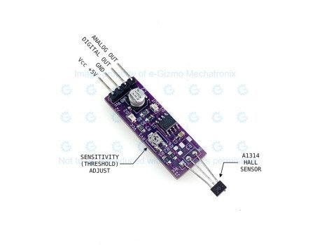 e-Gizmo Hall Magnetic Sensor Module A1314 with Digital & True Analog Output e-Gizmo Hall Magnetic Sensor Module A1314 with Digital & True Analog Output