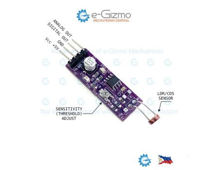 e-Gizmo Photosensitive LDR Light Sensor Module with Analog Out