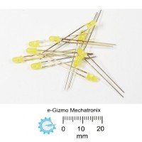 10s 3mm LED Yellow High Brightness LED rounded tip