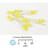 10s 5mm LED Yellow High Brightness LED rounded tip