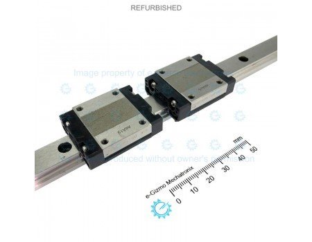 THK Linear Motion Guide LM 15x9.5x349mm with 2x carriage SRS15M [Refurbished]