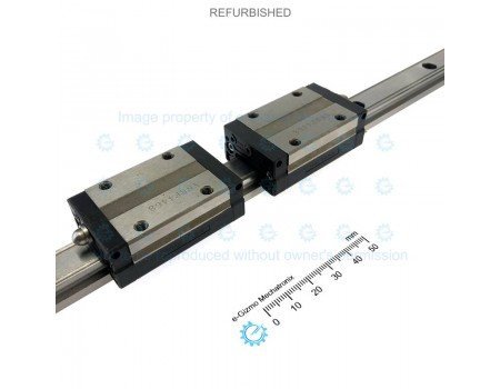 THK Linear Motion Guide LM 15x12.5x398mm with 2x carriage SSR15 [Refurbished]