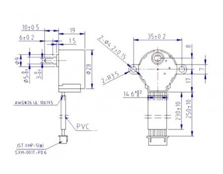 5V Unipolar Type Stepper Motor 64 steps per revolution 28BYJ-48 5V Unipolar Type Stepper Motor 64 steps per revolution 28BYJ-48