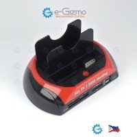 Two Bay SATA + IDE HDD Docking Station and Card Reader + Power Adapter USB2.0