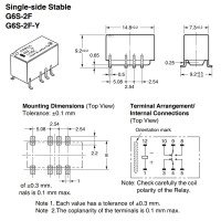 Omron Compact DPDT 5V 2A Relay Surface Mount SMD G6S-2F-5V Omron Compact DPDT 5V 2A Relay Surface Mount SMD G6S-2F-5V