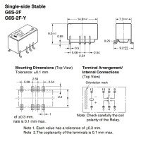 Omron Compact DPDT 5V 2A Relay Surface Mount SMD G6S-2F-5V