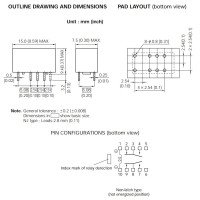 NEC EC2-5NJ 5V 2A DPDT High Reliability Compact Relay UL,CSA