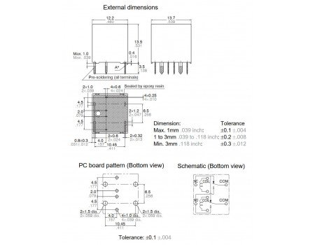 ACJ2112P 12V SPST Twin Miniature Automotive Relay 20A