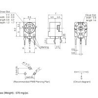 Panasonic 20K Dustproof Cermet Trimmer Potentiometer Resistor Single Turn Panasonic 20K Dustproof Cermet Trimmer Potentiometer Resistor Single Turn