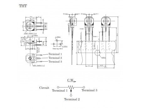 HDK  100K Cermet Trimmer Potentiometer Resistor Single Turn