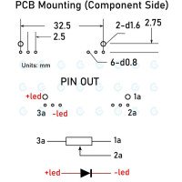 Alps Single Slide Potentiometer 100KB x1 Open Frame Center Detent LED Knob