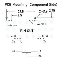 Alps Single Slide Potentiometer 100KB x1 Open Frame Center Detent