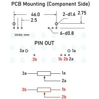 Dual Slide Potentiometer 100KA x2 Open Frame 46mm