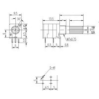 A50K Audio Tapered Sealed Potentiometer with switch A50K Audio Tapered Sealed Potentiometer with switch