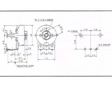 Noble Potentiometer Trimmer 50KA d9mm V09L Series