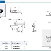 Hosiden 1P3T Miniature Slide Switch 3-position HSW1025-01-410