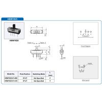 Hosiden 1P3T Miniature Slide Switch 3-position HSW1025-01-410