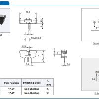 Hosiden 1P2T Miniature Slide Switch SPST HSW1956-01-500