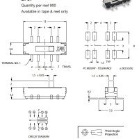 C&K DP3T Slide Switch JS203011SCQN C&K DP3T Slide Switch JS203011SCQN