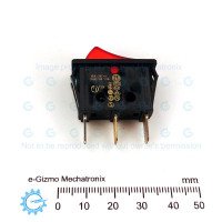 Rocker Seesaw Switch 16A 250VAC SPST with Neon Illumination Red