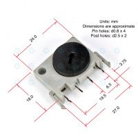 Voltage Selector Switch 2 position PCB Solderable 1P2T