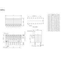 Diptronics 3-way Piano Type DIP Switch