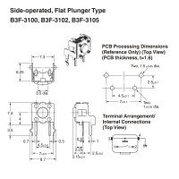 Omron Side Operated Tact Tactile Switch SPST 6x6mm B3F-3100