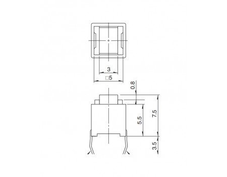 Alps Tact Tactile Switch SPST 6x6mm 5mA Snap In Carbon Contact