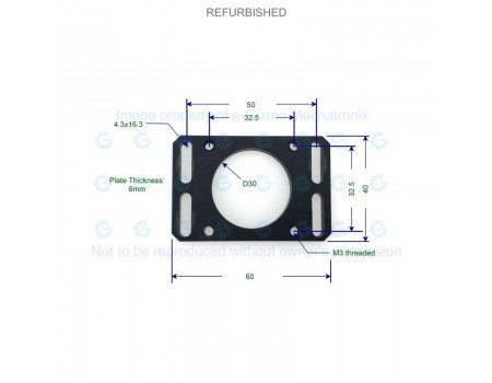 Motor Bracket 32.5x32.5 Mounting 60x40x6mm Aluminum [Refurbished]