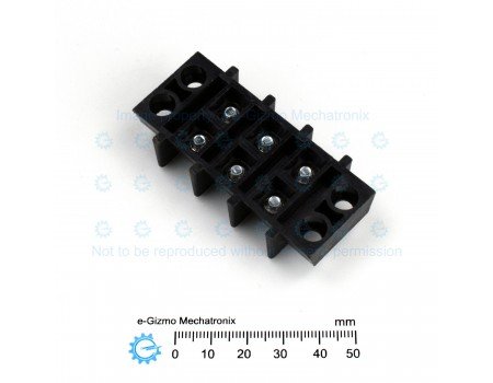 Dinkle Panel Mount Barrier Screw Terminal Block 3-way 35A 14.3mm pitch 0113